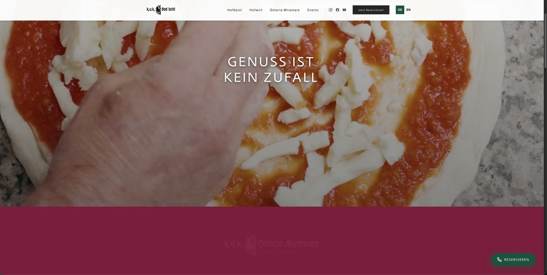 k.u.k. Osteria Miramare — eigener Markenauftritt auf der neuen Website